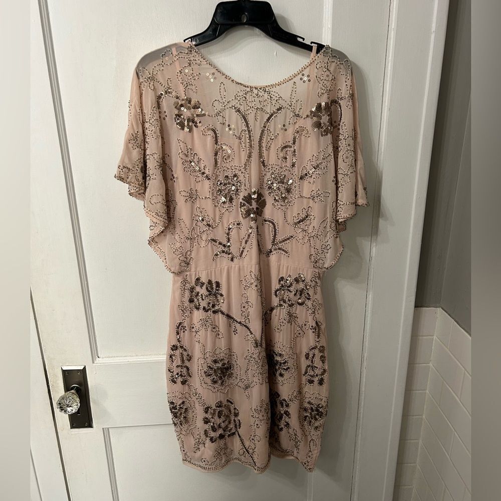 Molly Bracken Beaded Dress in Light Pink